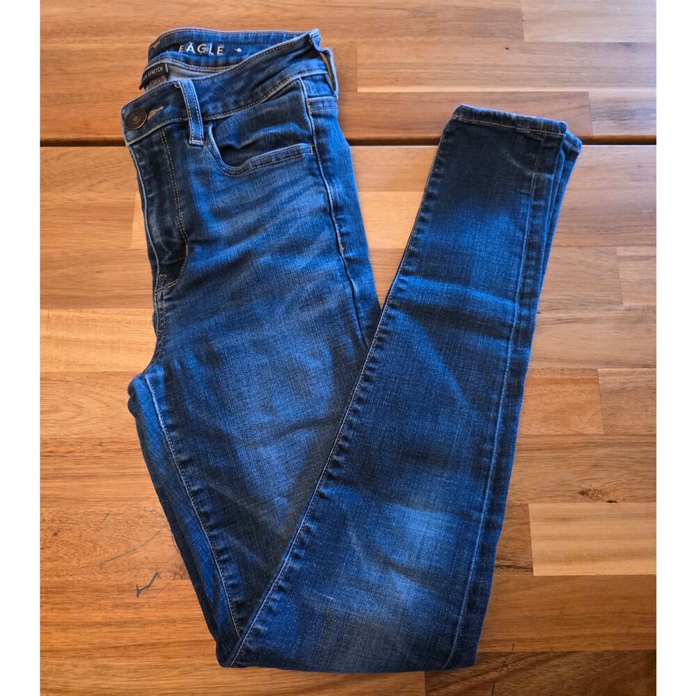 American Eagle Outfitters Skinny Jegging Women Size 2 Regular Blue Stretch Denim